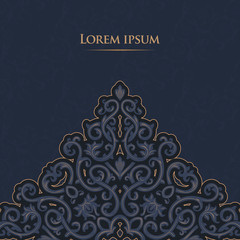 Vintage vector seamless pattern in east style.Place for text.Ornate element for design.Use for decoration wallpaper , design postcards , fabric .