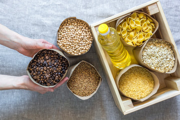 delivery of organic products cereals, coffee, macaroni to your home in conditions of coronavirus...