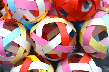 Origami paper balls texture background