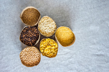 delivery of organic products cereals, coffee, macaroni to your home in conditions of coronavirus quarantine and self-isolation