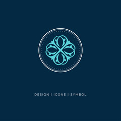 Abstract elegant flower logo icon vector design. Universal creative premium symbol