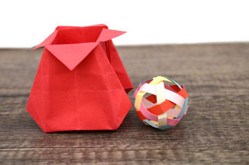 Origami ball with flower vase