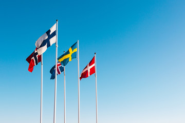 Scandinavian country flags