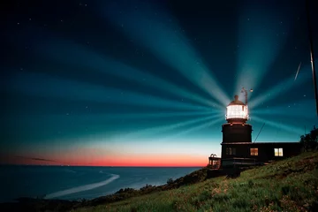 Foto op Plexiglas Kullaberg Lighthouse at night in Sweden © Anna Peipina