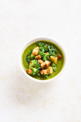 Healthy broccoli green pea soup