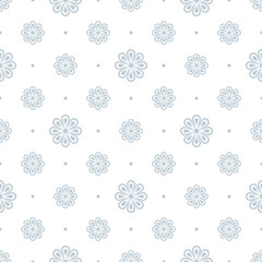 Seamless pattern. Abstract minimal flower design.Grey elements on a white background. Modern simple illustration perfect for backdrop graphic design, greeting cards, textiles, print, packing, etc.