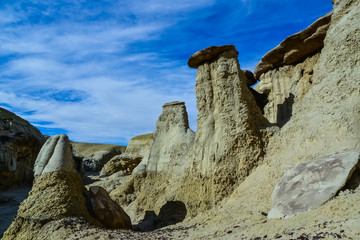 Weird sandstone formations created by erosion at Ah-Shi-Sle-Pah Wilderness Study Area in San Juan County near the city of Farmington, New Mexico.