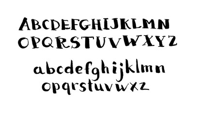 Vector alphabet. Hand drawn letters. Letters of the alphabet written with a brush.