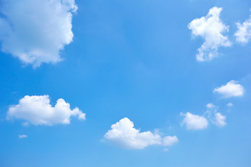 Blue sky and white clouds.