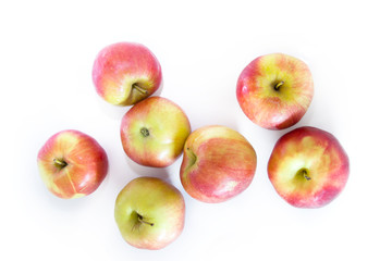 Ripe red apple fruit isolated on a white background