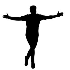 silhouette of a black athlete