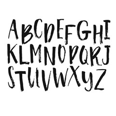 Vector alphabet. Hand drawn letters. Letters of the alphabet written with a brush.