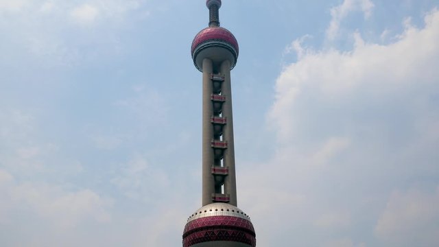 Panorama Financial Center Of Shanghai With Skyscrapers And Oriental Pearl Tower
