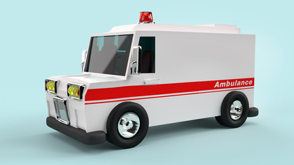 ambulance car  3d rendering for  health care content..