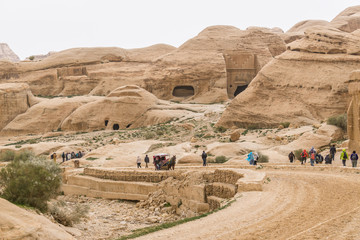 tourists on the way to Petra, Jordan