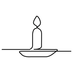 one line continuous drawing candle