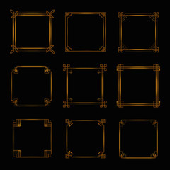 Art Deco frames and borders collection. Trendy gatsby design elements. Retro. Isolated. Vector.