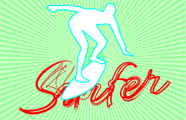 Obraz premium Summer sport surf print embroidery graphic design vector art