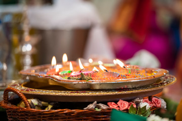 Oil lamp, Diwali , Hindu festival , royal Rajasthan, India