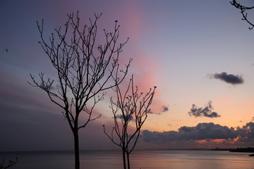 Fototapeta na wymiar Sunset on the sea, coast of İstanbul /Turkey 
