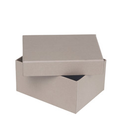 gray square cardboard box with lid for gift