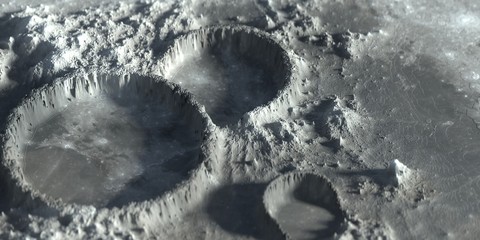 Moon Crater Closeup Martian Outer Space - obrazy, fototapety, plakaty