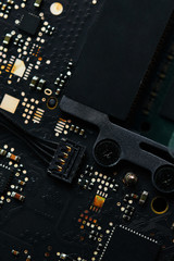 Close-up view of the electronic circuit