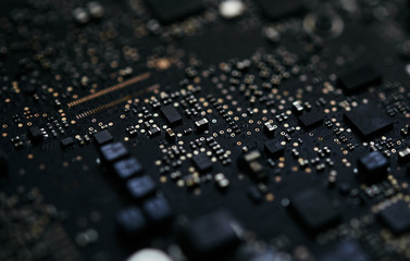 Close-up view of the electronic circuit
