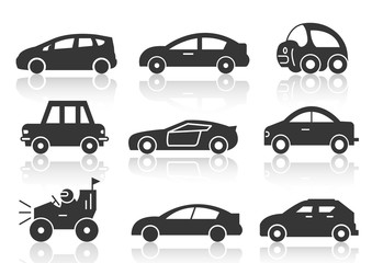 solid icons set, transportation, Boat and shadow, vector illustrations