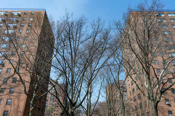 Public Housing Skyscrapers in Astoria Queens New York 