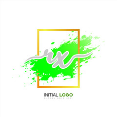 Fototapeta na wymiar RX logo initial water color letter