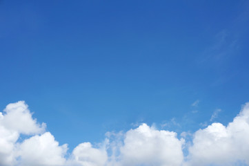 Blue sky background with white clouds    