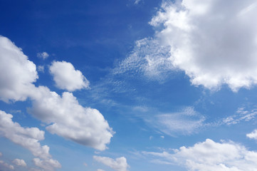 Blue sky background with white clouds    