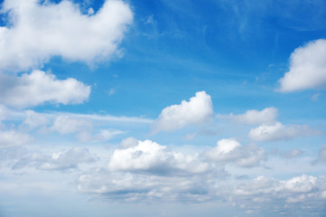 Blue sky background with white clouds    
