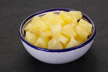 Marinated pineapple pieces