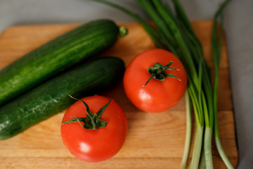 tomatoes and cucumbers