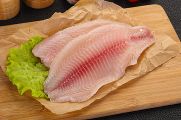 Raw tilapia fish