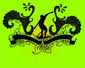 summer sports surfer print and embroidery graphic design vector art