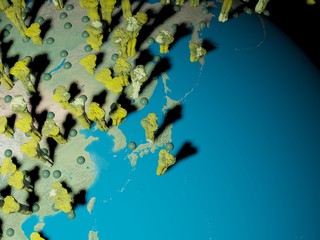 Digital image corona virus on planet Earth by countries