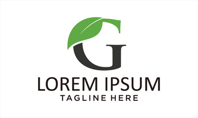 COMBINATION LOGO FROM LETTER G AND GREEN LEAF LOGO DESIGN CONCEPT