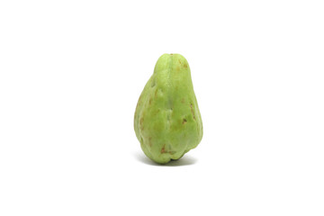 A bitter melon/bitter gourd (Momordica charantia) isolated on white background