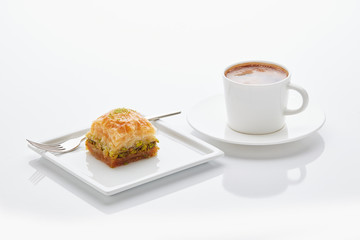 Turkish Baklava on white background