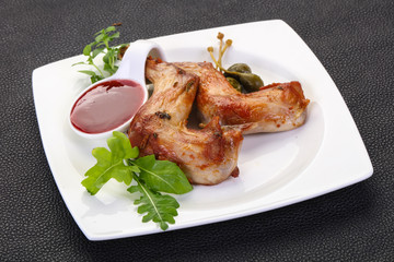 Roasted rabbit legs