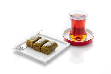 Turkish Baklava on white background