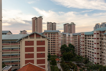 Fototapeta premium Cloudy skies and empty neighborhood parks during the COVID-19 global pandemic