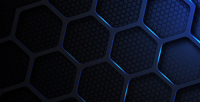 Futuristic technology hexagonal shape abstract metallic background vector illustration