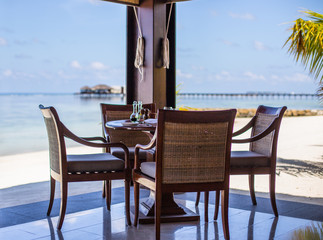 Restaurant with sea views on a tropical island