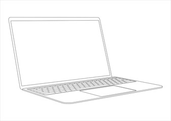 Drawing laptop on a white background.