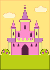 Background Illustration A4 - Pink Castle