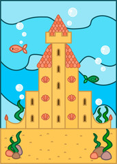 Background Illustration A4 - Underwater Castle